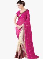 Desi Look Magenta Embroidered Saree