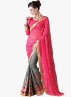 Desi Look Pink Embroidered Saree