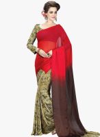 Desi Look Red Printed Saree