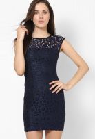 Dorothy Perkins Navy Blue Colored Solid Bodycon Dress