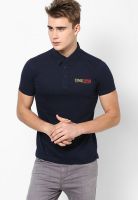 Duke Navy Blue Printed Polo T-Shirt