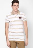 Duke Off White Striped Polo T-Shirt