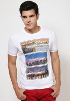 Duke White Printed Round Neck T-Shirts