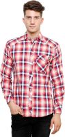 Ebry Men's Checkered Casual Red Shirt