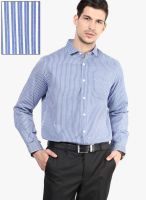 Excalibur Blue Striped Formal Shirt