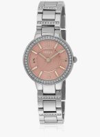 Fossil Es3504 Silver/Pink Analog Watch