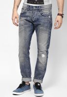 Gas Blue Washed Slim Fit Jeans