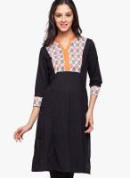 Globus Black Printed Kurti