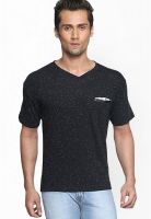 Globus Black Solid Round Neck T-Shirt