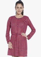 Globus Pink Colored Striped Shift Dress