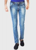 Globus Solid Blue Slim Fit Jeans