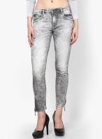 Go Fab Grey Solid Jeans