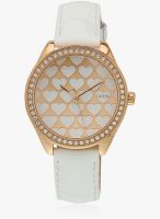 Guess W0543l1 White/Rose Gold Analog Watch