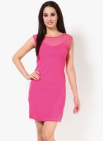 Harpa Sleeve Less Solid Pink Dress