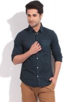 Indicode Men's Solid Casual Dark Blue Shirt