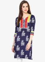 Indidori Blue Printed Kurti