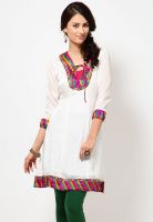 Juniper White Solid Kurtis