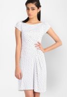 Kaaryah White Colored Printed Shift Dress