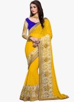 Khushali Fashion Yellow Embroidered Saree