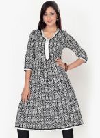 Kira Black Printed Kurtis