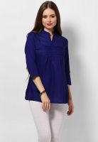 Kira Blue Solid Kurtis