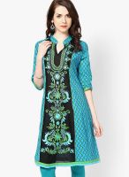 Kurti'S Aqua Blue Embroidered Kurtis