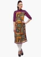 Kurti'S Purple Printed Kurta