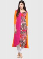 La Firangi Magenta Printed Kurtis