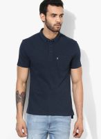 Levi's Navy Blue Solid Polo T-Shirts