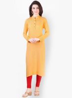 Libas Yellow Solid Kurta