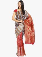 Lookslady Red Printed Saree