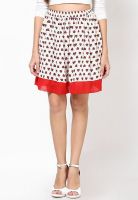 MB Red Flared Skirt