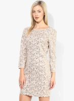 Only Nude Colored Embellished Shift Dress