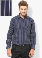 Peter England Blue Solid Regular Fit Formal Shirt