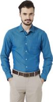 Peter England Men's Solid Casual Blue Shirt