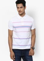 Peter England White Half Sleeve Polo T-Shirt