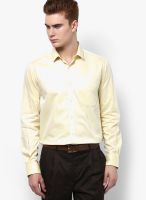 Peter England Yellow Slim Fit Formal Shirt