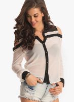 PrettySecrets Prettysecrets Black And White Yoked Contrast Shirt