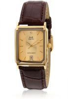 Q&Q R350-300Y Brown/Golden Analog Watch