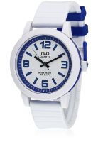 Q&Q VR10J008Y White/Blue Analog Watch
