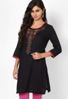 Rangriti Black Embroidered Kurtas