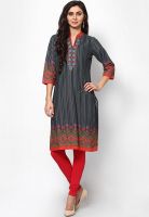 Rangriti Grey Striped Kurtas