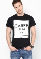 River Island Black Solid Round Neck T-Shirts
