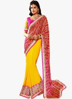 Shonaya Red Embroidered Saree