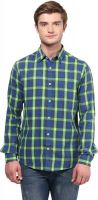 Silver Streak Men's Checkered Casual Green Shirt