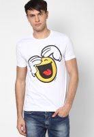 Smiley World White Round Neck T-Shirt