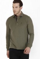 Smokestack Olive Solid Polo T-Shirts