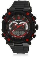 Sonata 77030Pp01J Black/Red Analog & Digital Watch