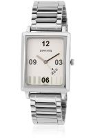 Sonata Nf7078Sm02 Silver/White Analog Watch