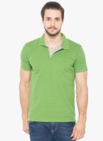 Status Quo Green Solid Polo T-Shirt